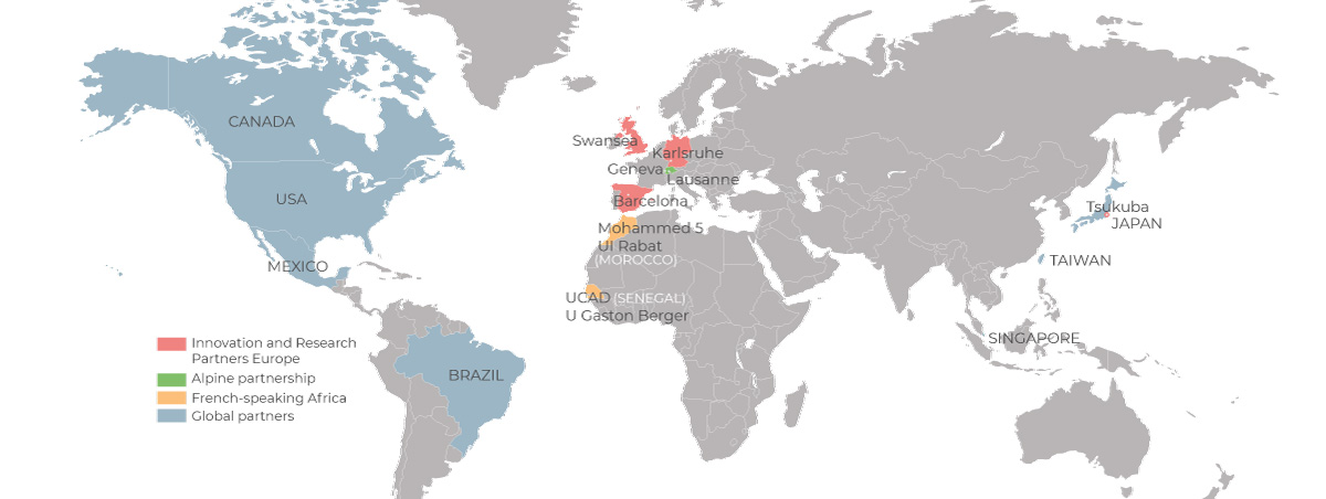 Carte des partenariats stratégiques de l'UGA